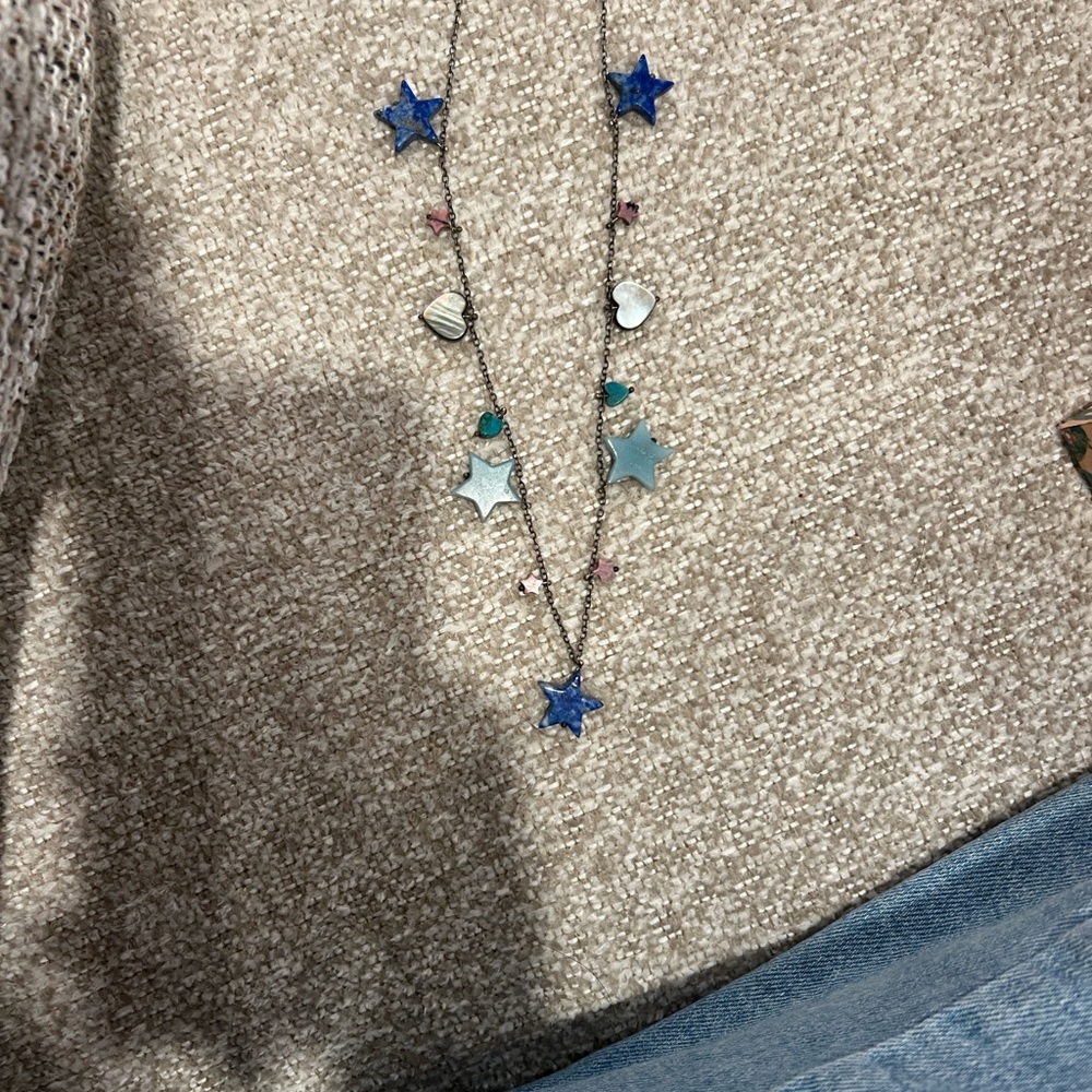 Charming Blue and Silver Star Necklace